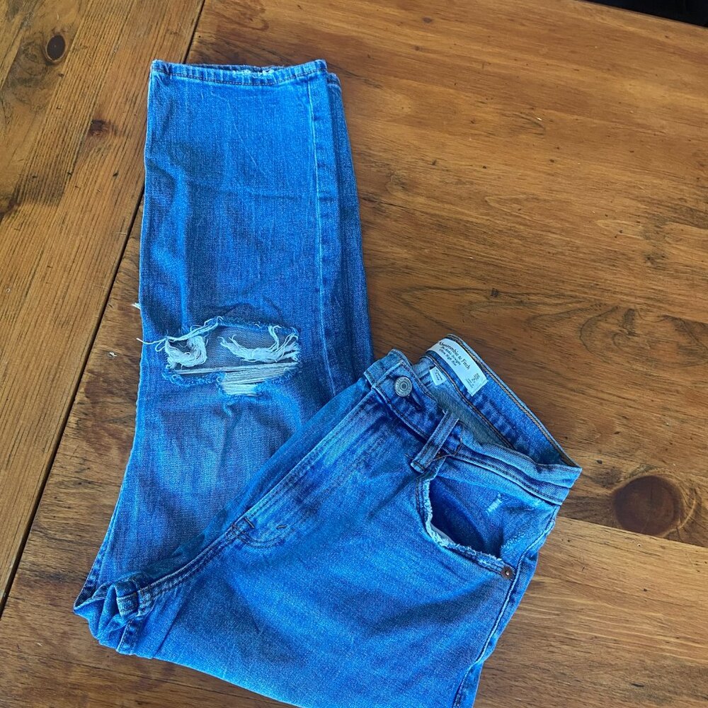 EUC Abercrombie The Ankle Straight Ultra High Rise Curve Love Jeans Sz 26 / 2S